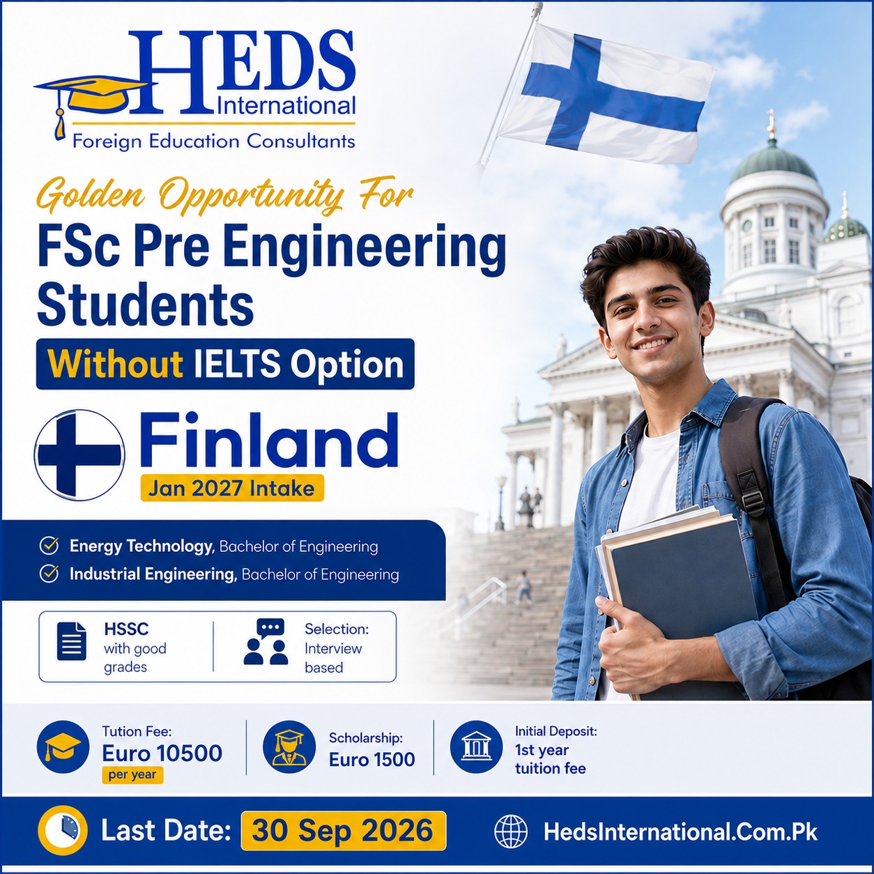 For many FSc Pre-Engineering students, without Ilets option.