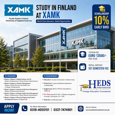Study in Finland at XAMK – January 2027 Intake is Now Open!