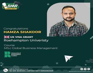 Congratulations Hamza Shakoor for getting UK  visa and secured partial scholarship