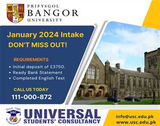 Bangor Unversity ad Jan  Intake