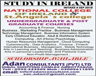 STUDY IN IRELAND: Intake# Sept.2018, National College of Ireland. Scholarships Available