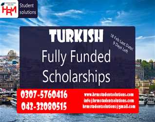 Fully Funded Scholarships In TURKEY for BS / MS / PhD through HRM student solutions