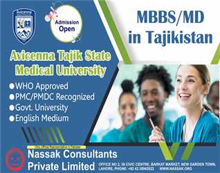 Get admission in MBBS in Government University in Tajikistan.