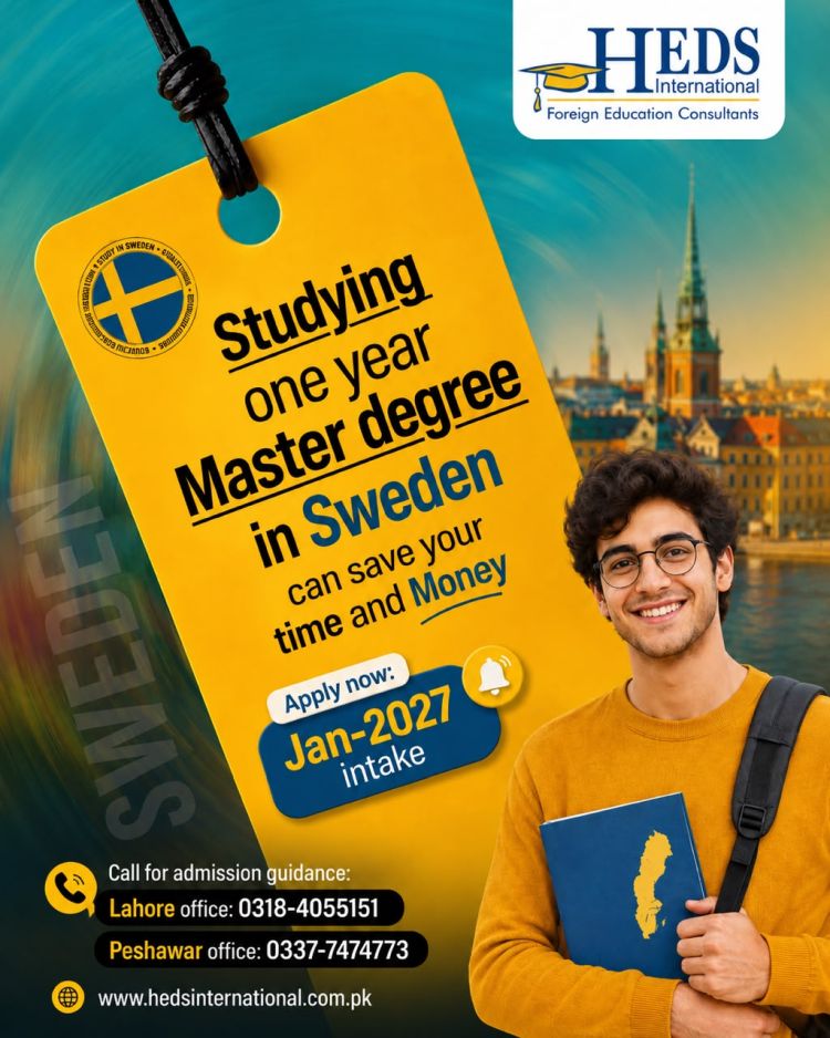 Sweden offers 1-year Master’s program.