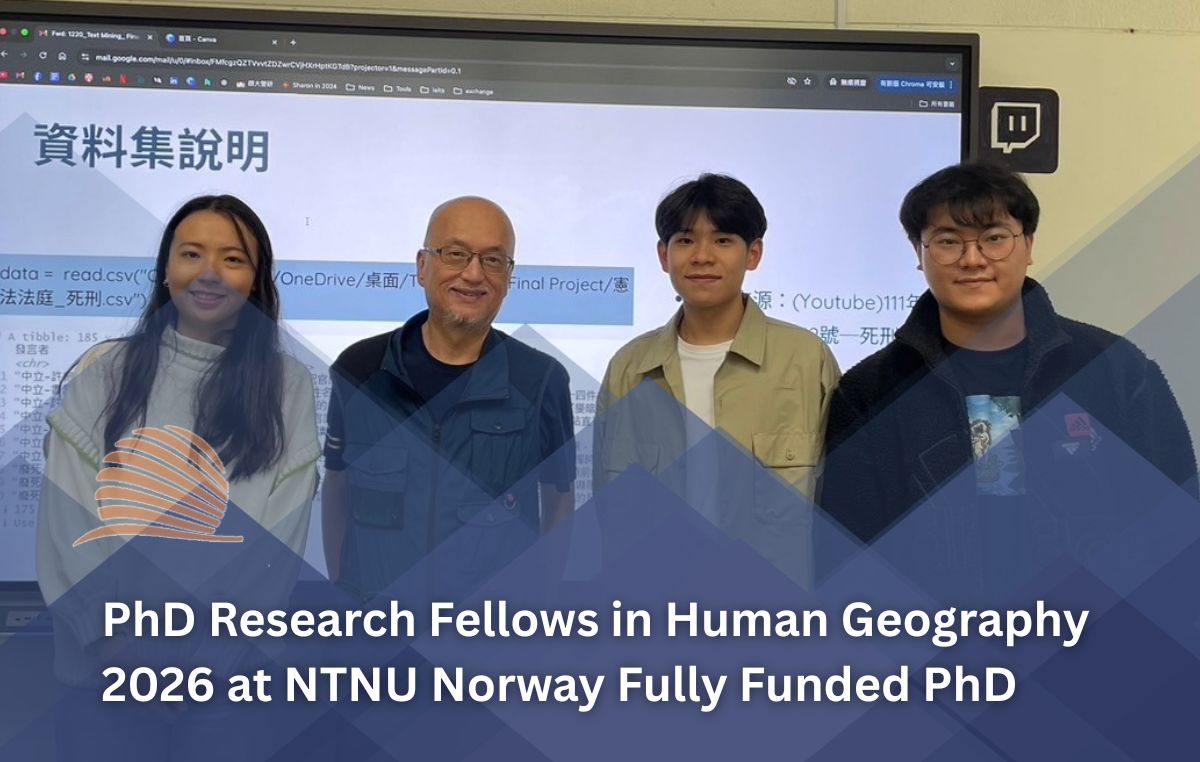 PhD Research Fellows in Human Geography 2026 in Norway Fully Funded