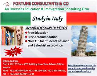 Study in Italy-   Free Education- Free Accomodation