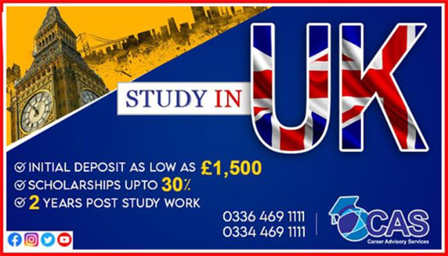 Study in UK with CAS Pakistan